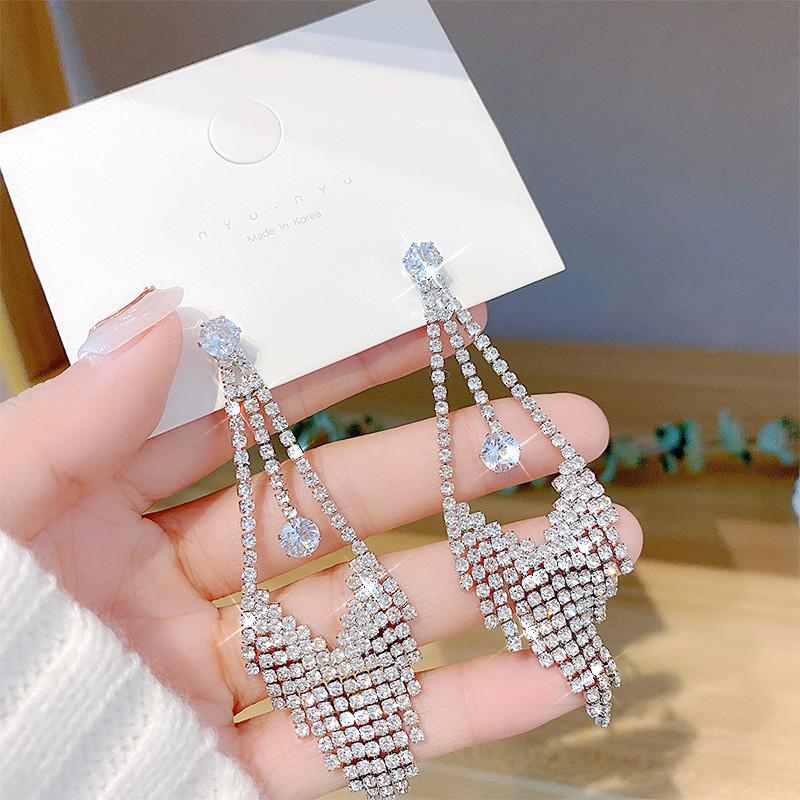 Trendy Long Tassel Bow Earrings: Celebrity-Inspired, Exaggerated Style for Women