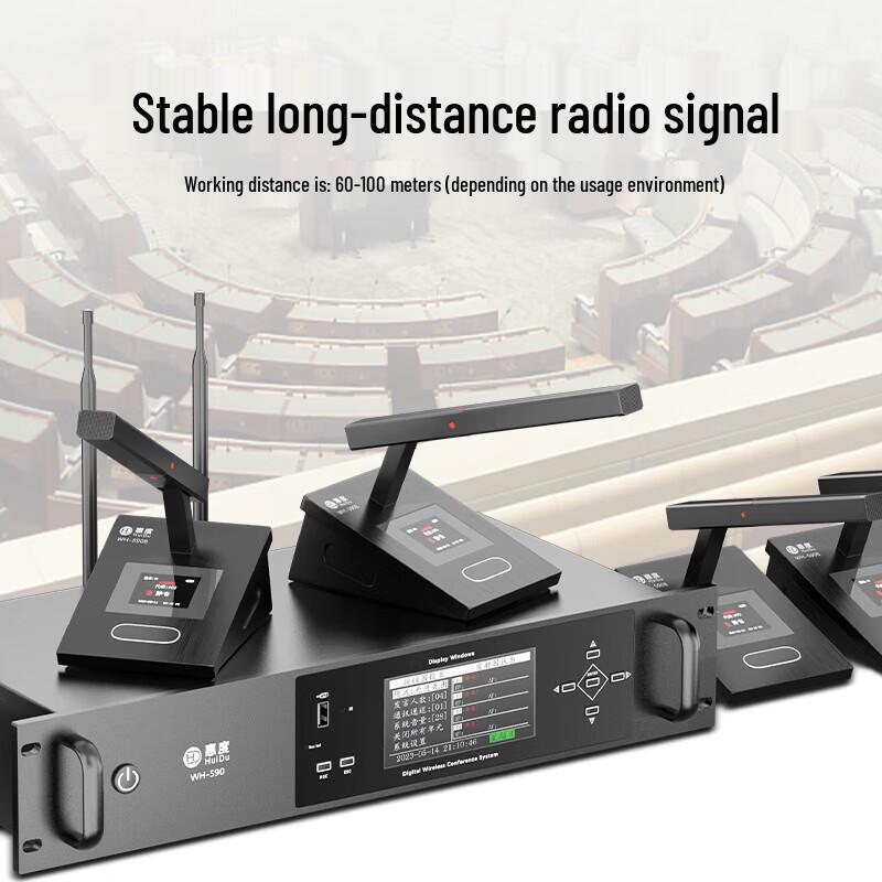 HuiDu WH-590 Professional Wireless Conference Microphone System (CN Version)