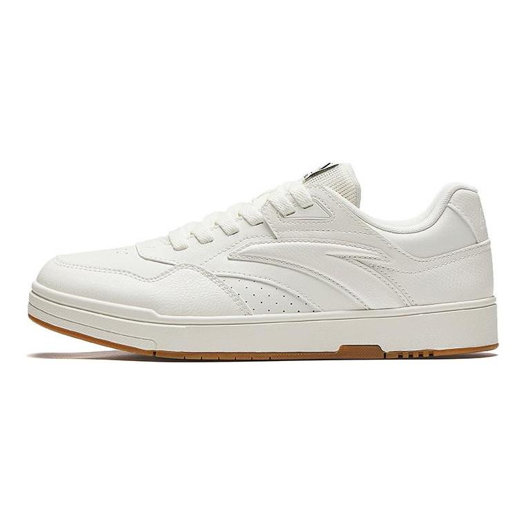Anta Abrasion Resistant Lightweight Height Increasing Low top Basic Skateboard Shoes Men's Ivory White 112448011-1