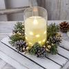 Christmas Candle Rings Wreath Wine Bottle Wreath Decoration for Christmas Front Door Window Chair Wall Decoration