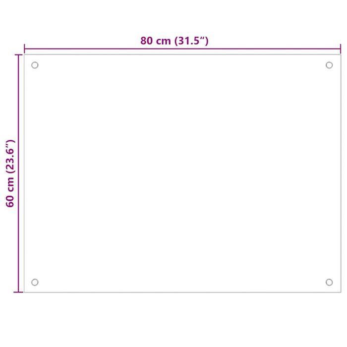 VidaXL Dosseret de cuisine Transparent 80x60 cm Verre trempé 249471