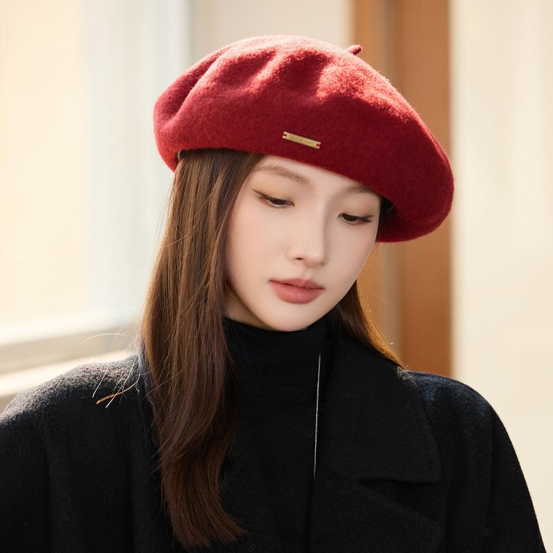 Berretto alla moda autunnale e invernale da donna, Cappello da pittore per viaggi all'aperto e tempo libero, Cappello newsboy letterario