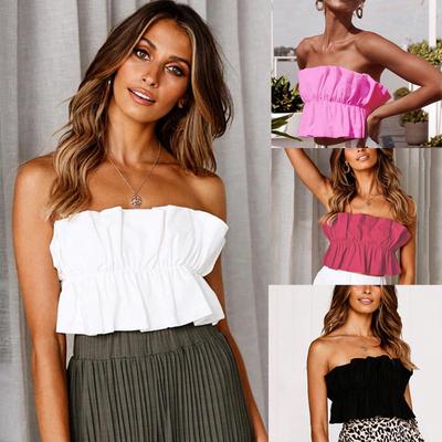 Summer Women Sexy Tube Off-Shoulder Vest  Strapless Tanks Tops