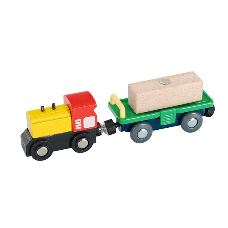 Holzspielzeug-Züge für Kleinkinder, Trägheits-Schiebezüge, Holz-Kinderspielzeug, Seilzugräder, Kompatibel mit Holz-Zugstrecken