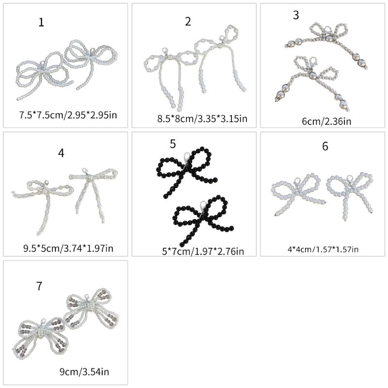 1 Pair Lovely Bowknot Phone Pendant Beaded Keyrings Bag Accessory Elegant Bag Ornament Shoe Pendant for Any Occasion
