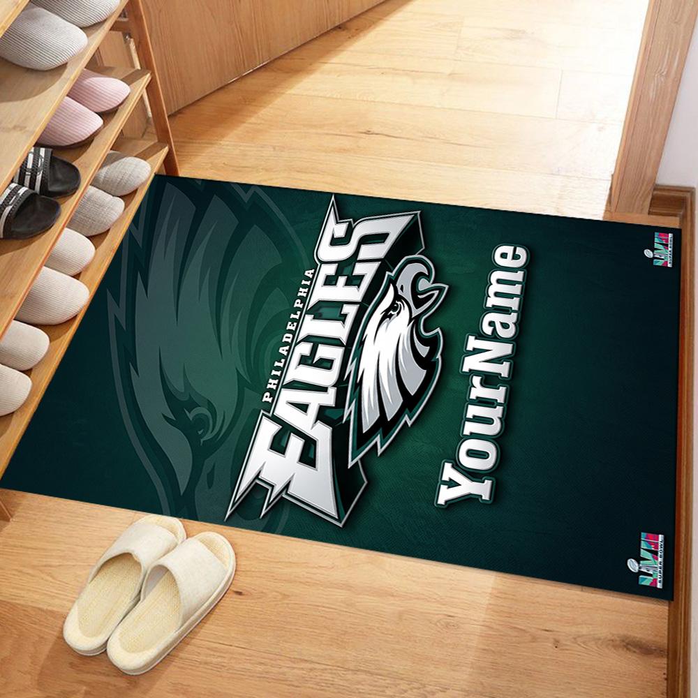 Philadelphia Eagles Customizable Name Area Rug Perfect For Outdoor Living Rooms Study Room Hallway Antislip Rug Decorate Offices