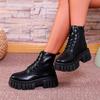 Short Martin Boots Women's Autumn and Winter 2025 New Korean Version Fashion Medium Tube Women's Shoes Platform-soled Lace-up Side Zipper Women's Boot