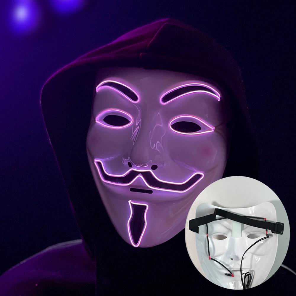 LED Light-Up Mask – A Role-play Mask with a Neon Effect, Perfect for Halloween, Carnivals, Nightclubs and Parties
