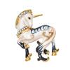 Shimmering White Horse Chest Pin Secure Fastening Animal Shaped Brooch Lightweight Design Versatile Style Enhancer
