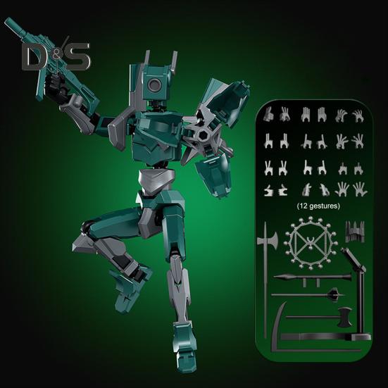 Robot Akciófigura Kiegészítőkkel Mozgatható Ízületek Robot Modell Játék Artikált Bábfigura Otthoni Irodai Dekoráció Dísz