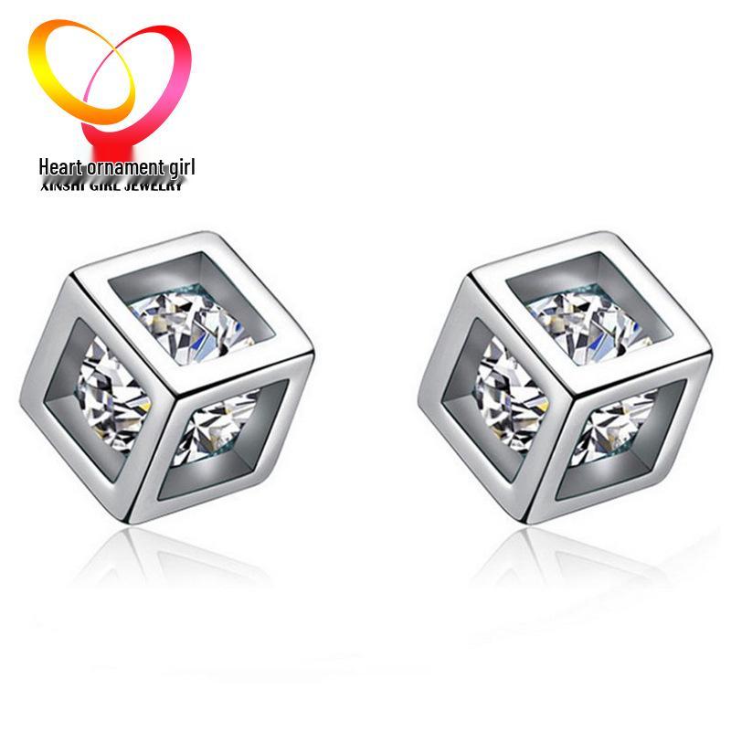 

Серьги-гвоздики квадратной формы со стразами Love Magic - Универсальные украшения в корейском стиле для женщин Copper