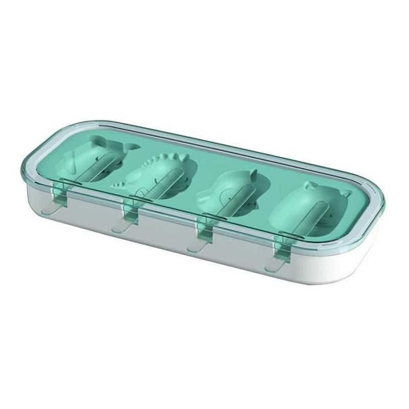 Formă din silicon pentru înghețată cu 4 celule Mucegai pentru ghiocete de vară Mașină pentru gheață Suc de fructe Congelator Tavă cu gheață Mucegai pentru gătit pentru prăjituri Instrumente de coacere