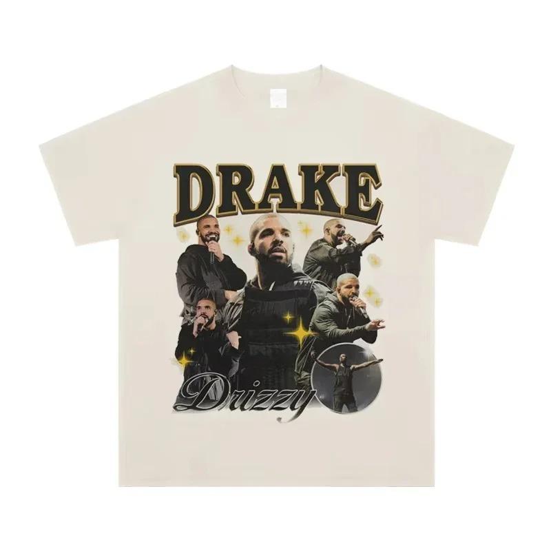 Hot Sale European American Drake Male Duck Print Tshirts Men Women Crewneck Cotton Tees HighStreet Loose Casual Oversized Tops