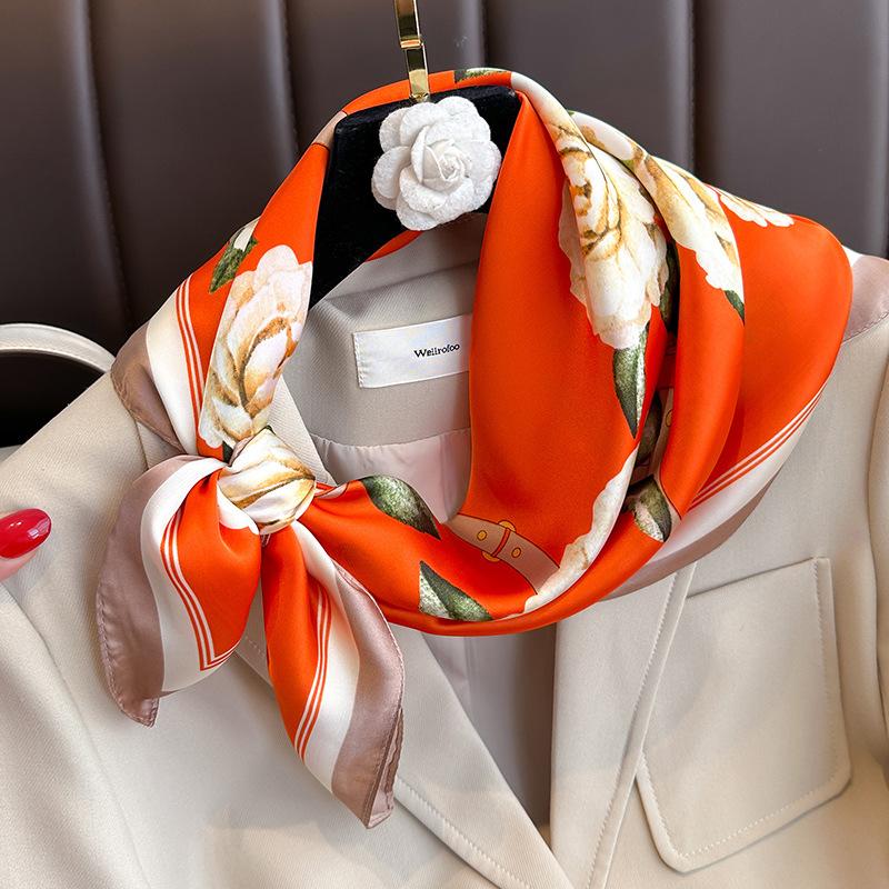 Modischer Satin-Schal für Haare, Strand-Kopfwickel, Halstücher für Damen, leichtes Handtaschen-Zubehör