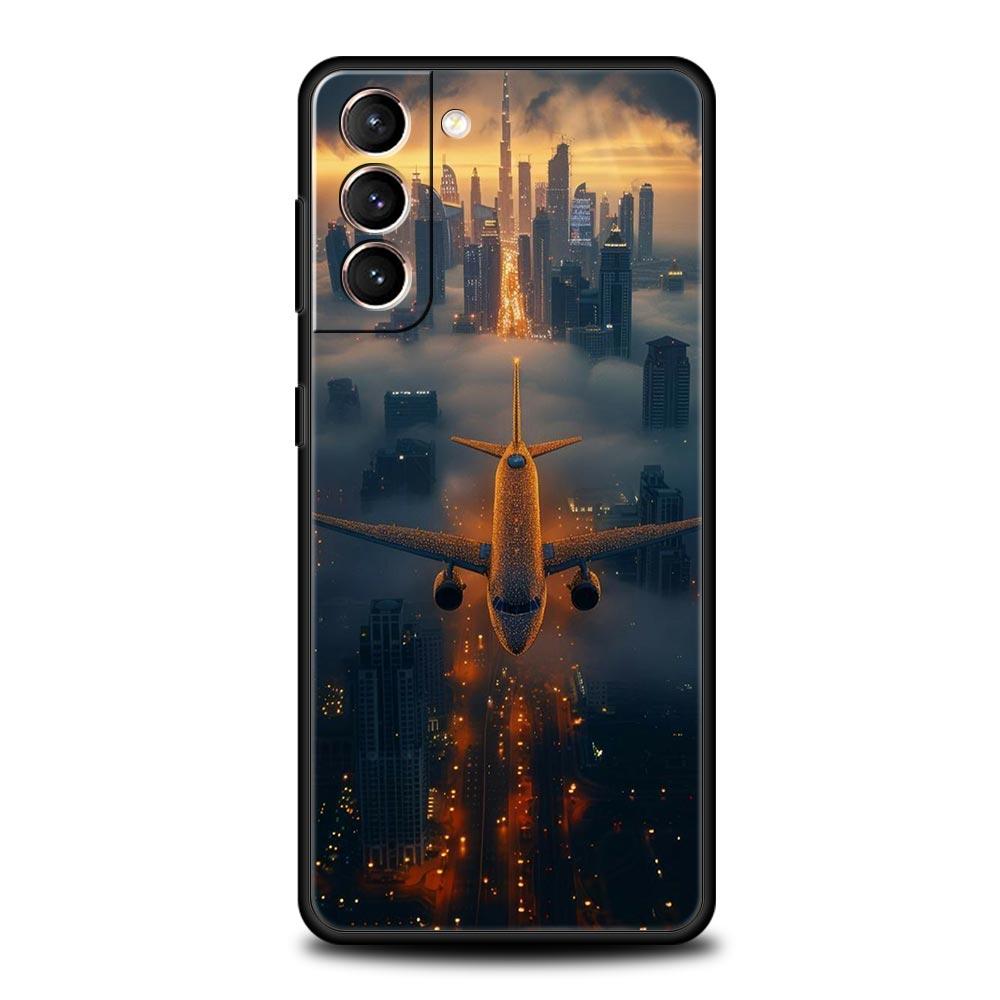 

Travel-Nspired Airplane Route Phone Case Cover for Samsung Galaxy S26 S25 S24 S23 S22 S20 S21 FE Ultra S25 Edge Plus 5G Soft TPU s23 Ultra