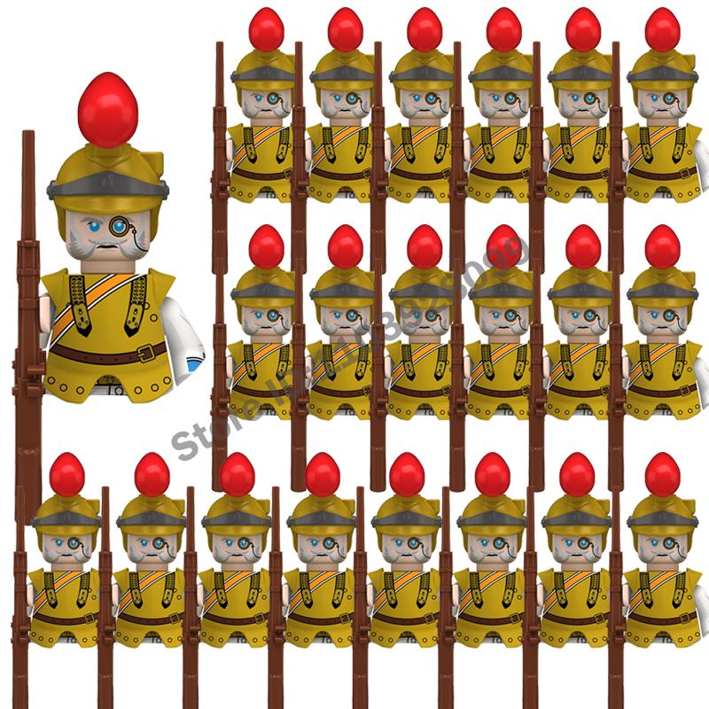 Medieval Military Building Blocks Napoleonic Wars Castle Knight Soldier Figures Weapons Guns British French Marshal Infantry Toy