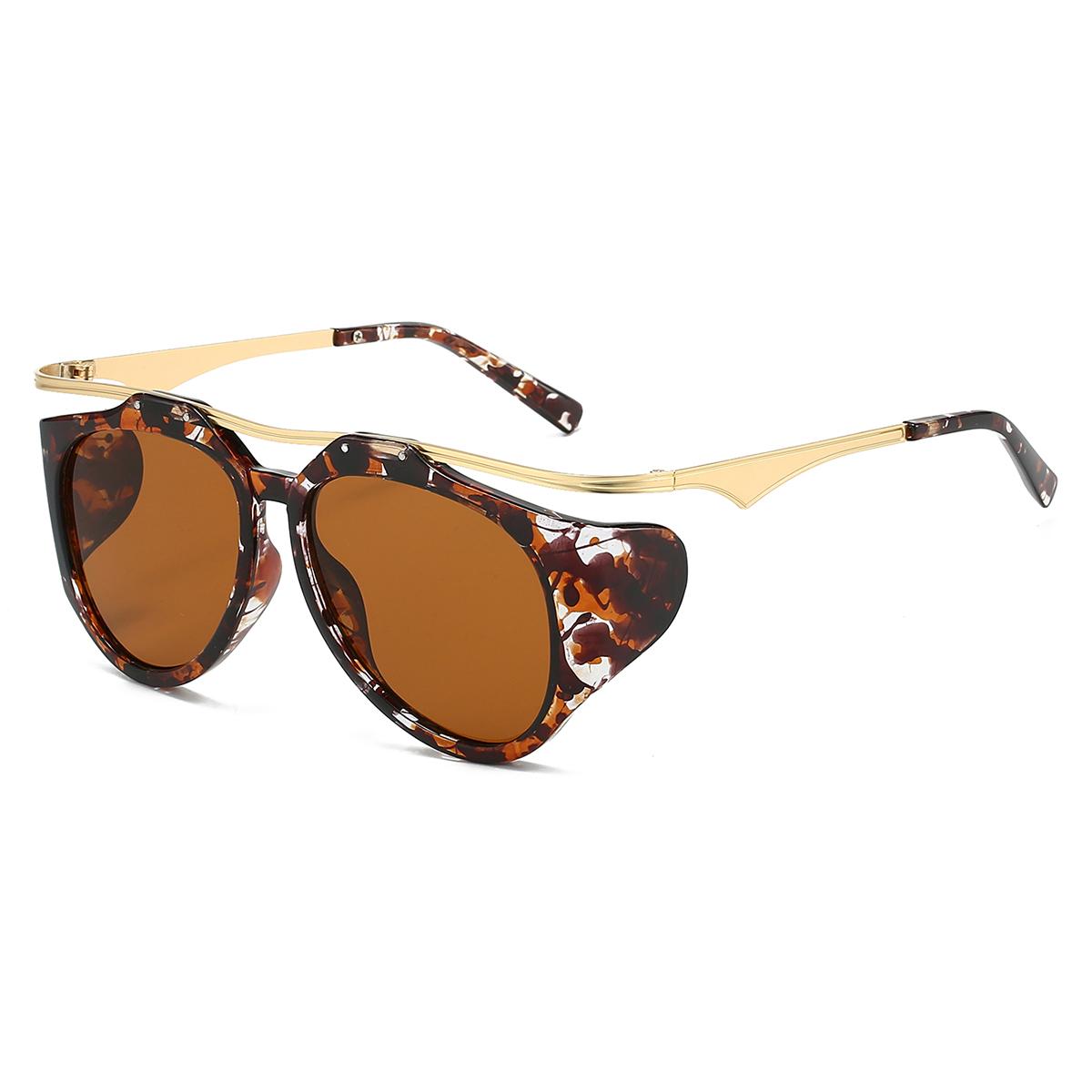 

KAMMPT Vintage Pilot Sunglasses Men 2024 Fashion Gradient Outdoor Anti-UV Sun Glasses Women Ins Trendy New Stylish Casual Shades golden