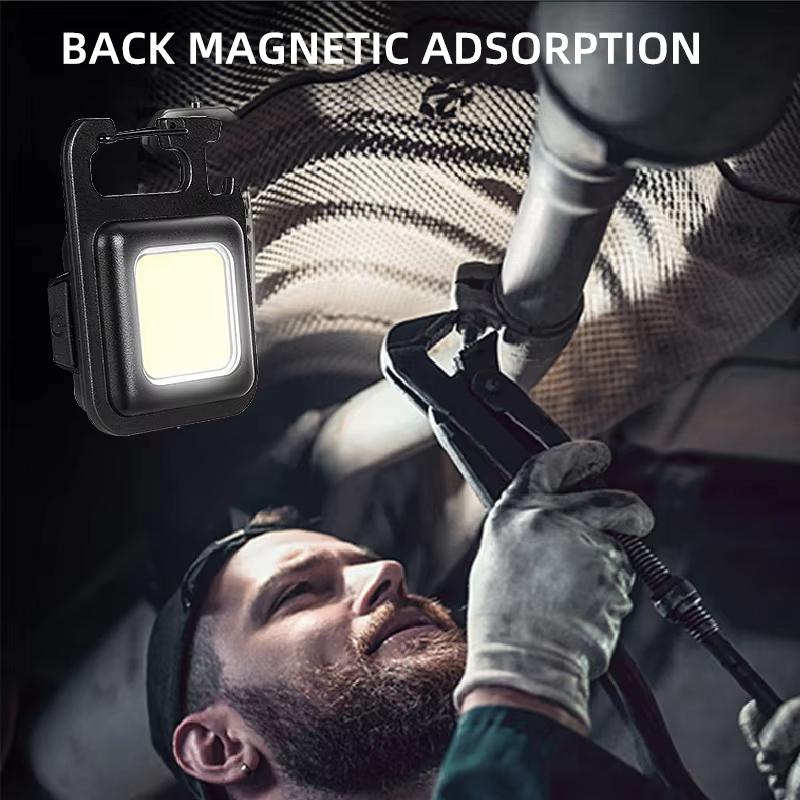 Super Bright Mini COB Keychain LED Flashlight Charging Lamp Camping Lights With Strong Magnet 1 Lighting Modes For Camping Home