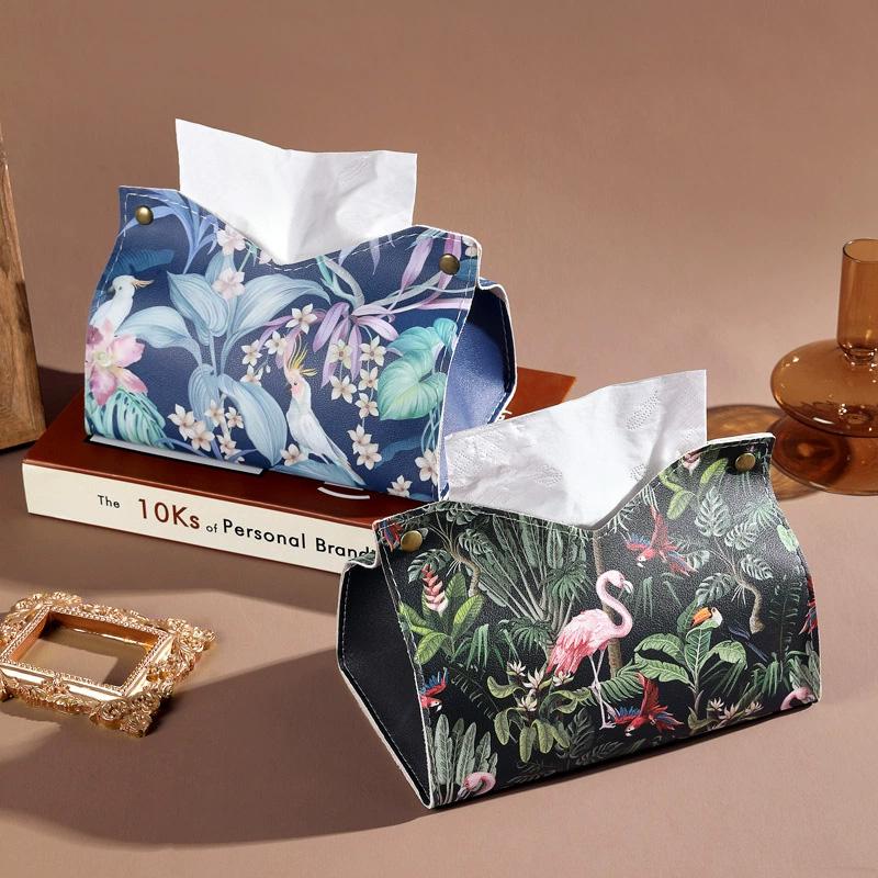 1 ks Obal na papírové utěrky Interiér auta Kožené Malování Stahovací Módní Krabička na kapesníky Úložný box Držák na kapesníky