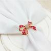 Christmas Red Bow Table Napkin Rings Metal Napkin Holder,for Christmas Home Decoration Table Decoration and Accessories