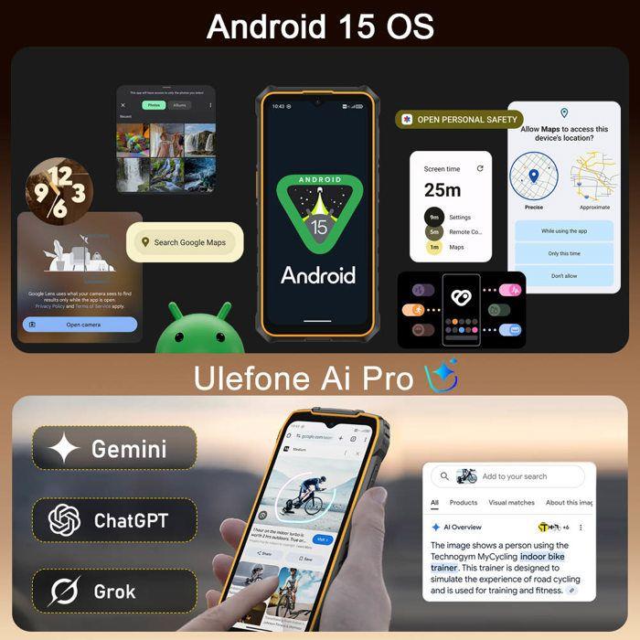 Ulefone RugKing 4 Pro Smartphone Robuste 6.56” 128Go 10200mAh IP68/IP69K Mode Gants NFC Noir - Very good condition