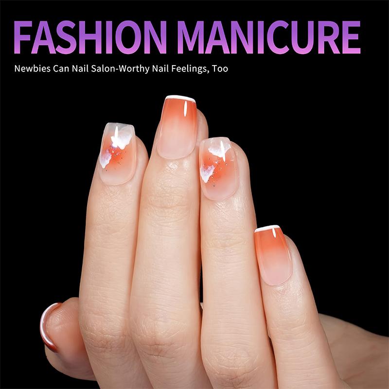 360Pcs/Box Fake Nails Transparent Frosted French Almond Acrylic Water Drop False Nail Tips For Extension Tip Manicure Tool