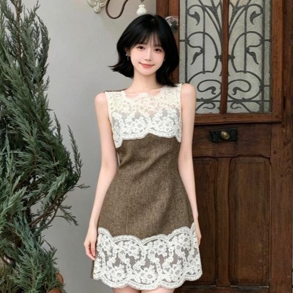 Summer New Pure and Desirable Outfits, Birthday Dresses, Hip-hugging Skirts, Trendy 2026 New Hot Girl Lace Dress, Short Skirt for Women