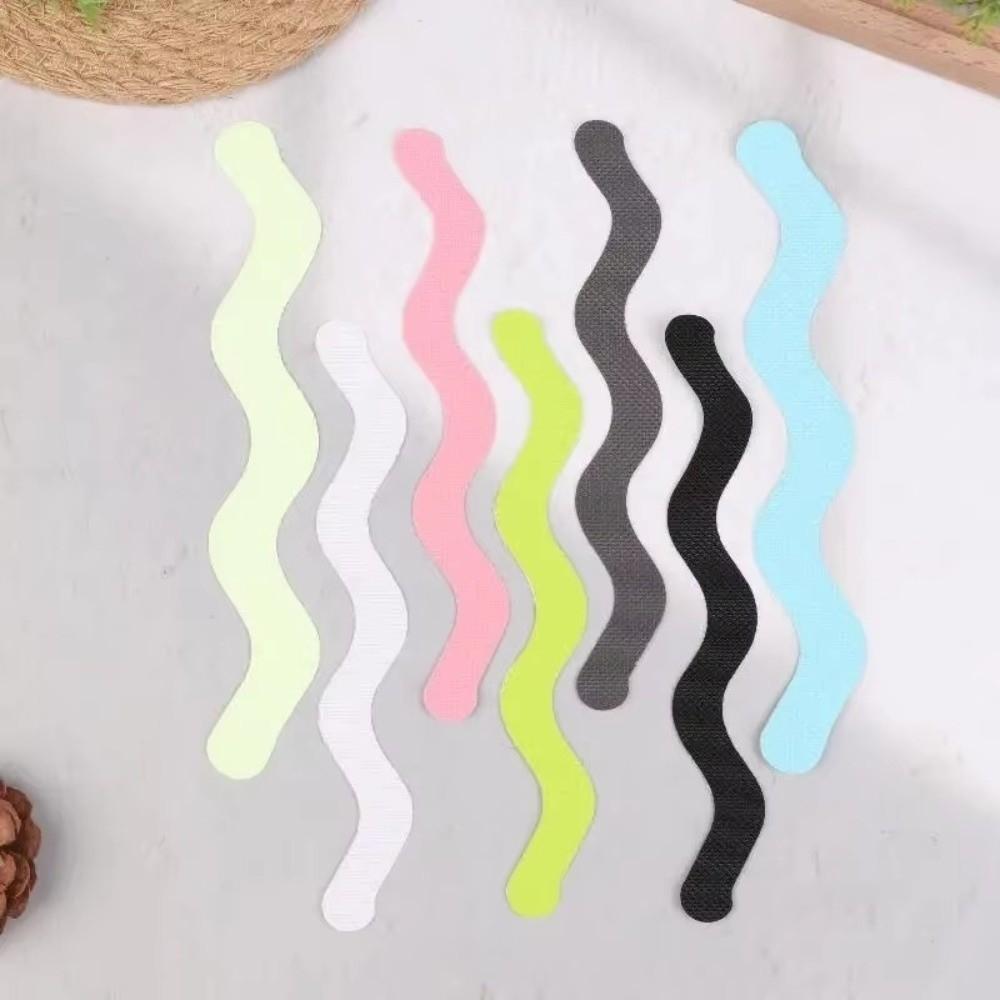 6/12pcs S-Shaped Design Anti-Slip Strips Transparent Bathtub Safety Strips for Stairs
