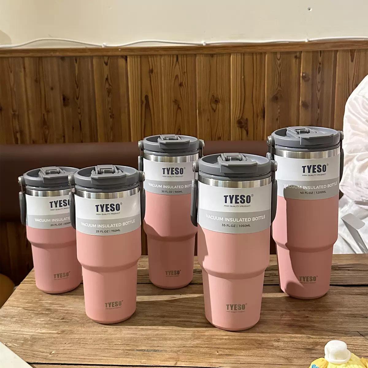 

TYESO Large Capacity Stainless Steel Insulated Sports Bottle & Coffee Cup 600ml