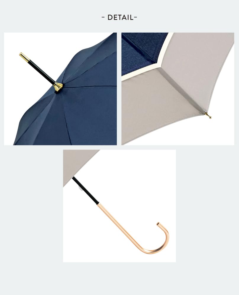 Because Long Plain Navy Umbrella, Bicolor, B-150116