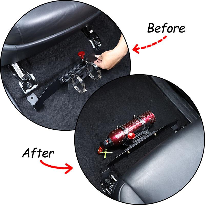 For Toyota Land Cruiser Prado FJ150 150 2010-2017 Car Passenger Seat Under Holder Fire Extinguisher Bracket Car Accessories