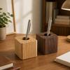 Walnut Wood Square Pen Holder Creative Office Desktop Storage Ornaments Space Saving Multifunction Stationery Pencil Storage Box