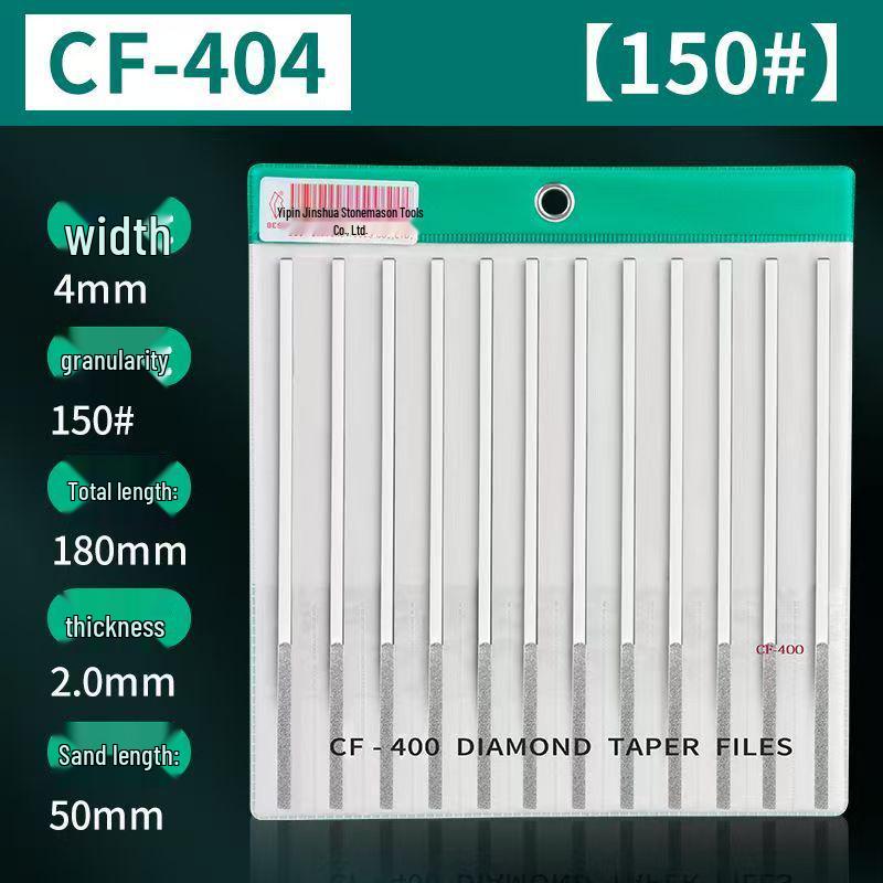Diamond Flat-Tapered File Set CF-400: Alloy Metal Mold Grinding & Shaping Tool