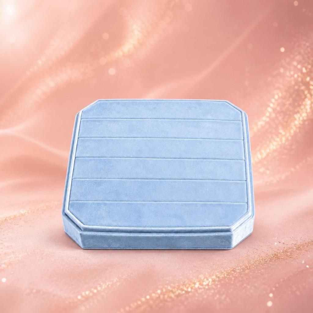 Luxurious Velvet Jewelry Box | Stitched Horizontal Channels, Packaging Box, for Vanity G118
