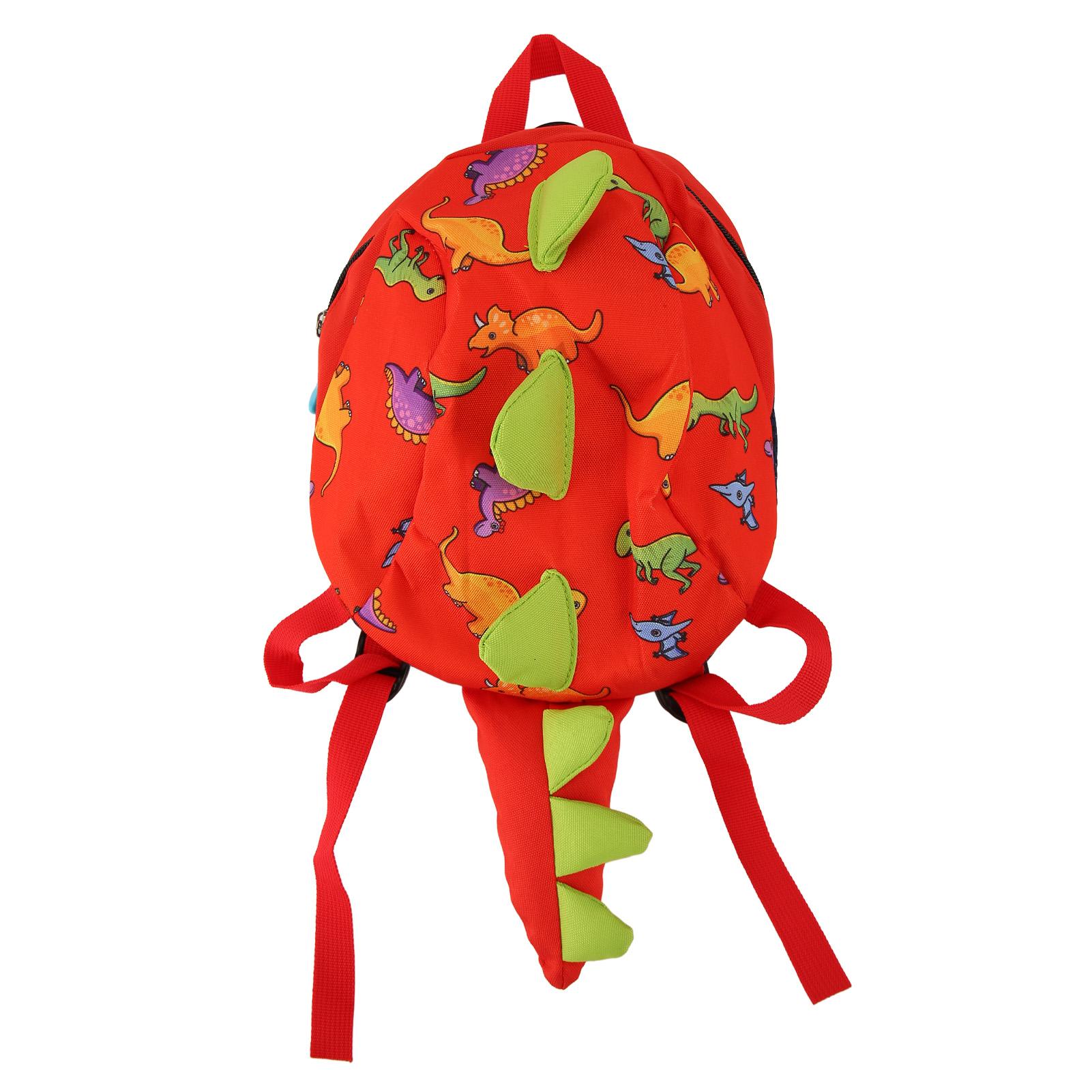 

Рюкзак для малышей Мультяшный Милый Динозавр Предотвращает Потерю Большая Вместимость Детский Рюкзак с Поводком для красный