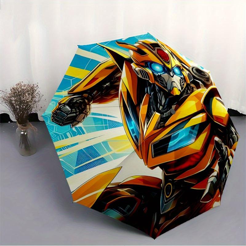 1pc Transformers Bumblebee Automatic Open Umbrella - 8-Rib Compact Foldable Design, Durable Fabric for Casual & Fashion Use, 073