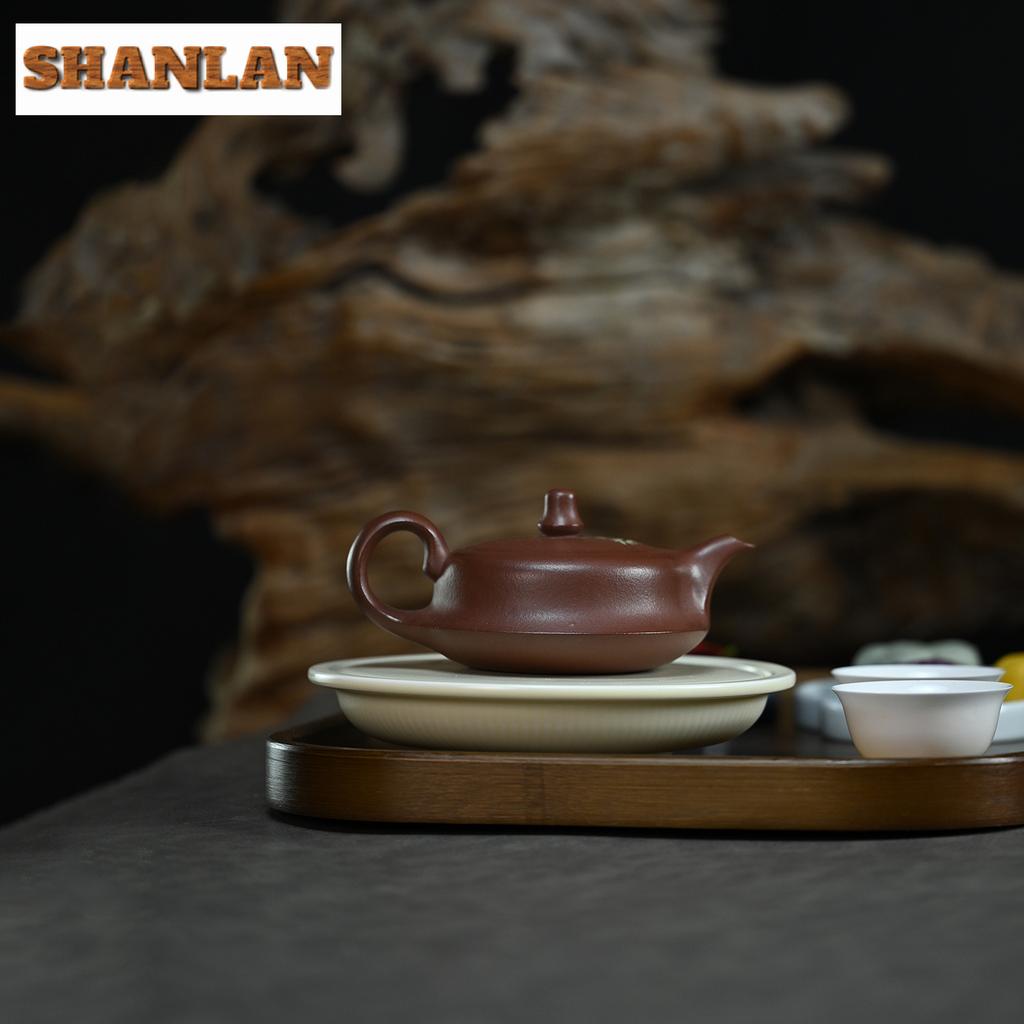 200ml Yixing Purple Clay Teapots Handmade Curve Pot Raw Ore Di Cao Qing Mud Kettle With Strainer Zisha Tea Set Drinkware Craft