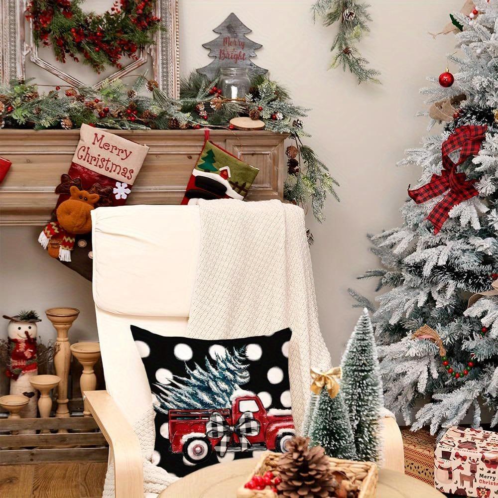Festive Christmas Pillow Covers: Merry, Truck, Ornament, and Noel Designs! Sofas, Bedroom Pillow Covers, Holiday Gifts