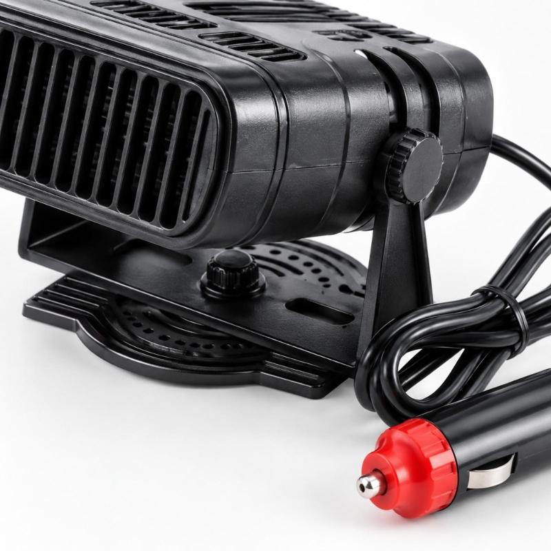 12V or 24V 2-in-1 Car Heater & Coolers, Car Windshield Heater Fan with Warm and Cool Operation, Adjustable Aiming Support and Attached Vehicle Power