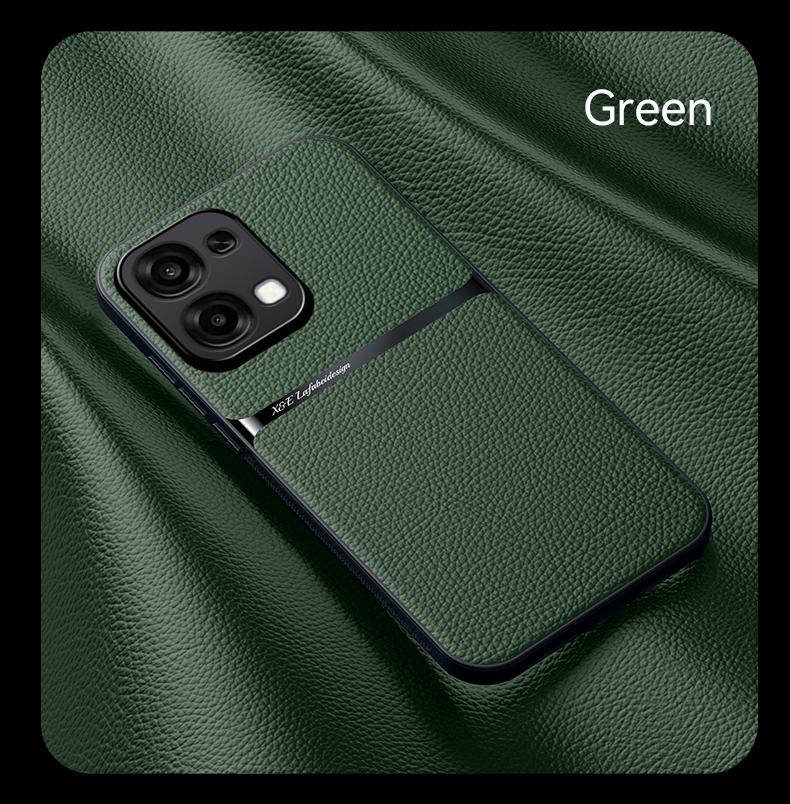 För OPPO A6 A6 Pro läderstruktur, inbyggt magnetiskt TPU mjukt anti-dropp anti-fingeravtryck mobilskal