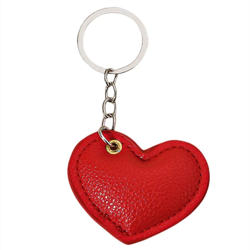 WTEMPO Couple PU Leather Heart-shaped Design Keychains Kit Heart-shaped Car Keychains & Door Keychains Valentine's Day Gifts Pendants