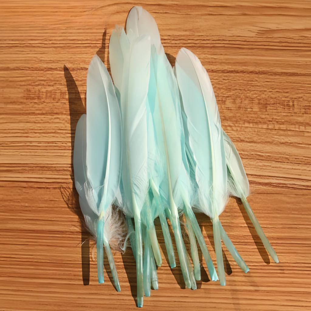 100Pcs Blue Goose Feathers 10-15cm Natural Dyed Feather for Wedding Decoration Party DIY Crafts Halloween Costume Supplies