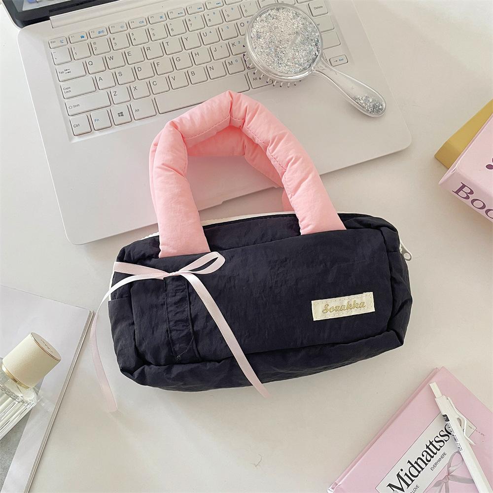 

Мягкий пенал большой вместимости, пенал для студента в свежих тонах, косметичка чёрный