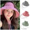 Chapeau de Soleil Respirant à Large Bord Imprimé Carreaux Protection Solaire Chapeaux Pour Dames Filles