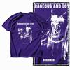 G59 Purple Cotton Men's Streetwear Dog GraphicT-shirt |  Big Size Cool Vintage O-neck Men's Tee Tshirt