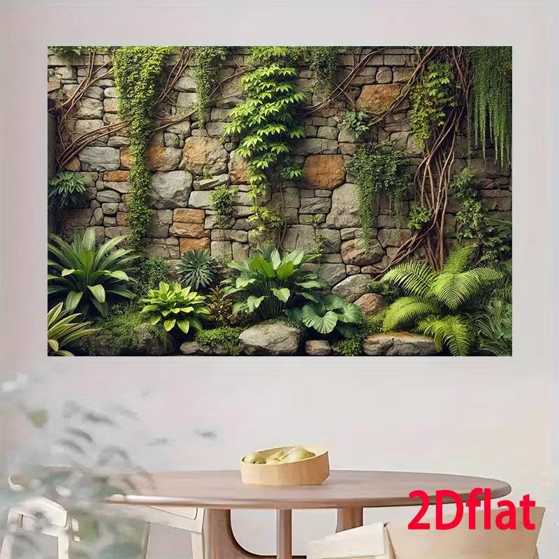 2D Rainforest Rock Climber Plant Indoor Photo Background 47.2x31.5inch/120*80cm