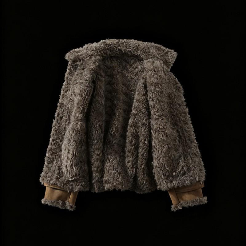 Men's High-End Lambswool Leather Motorcycle Jacket for Autumn/Winter