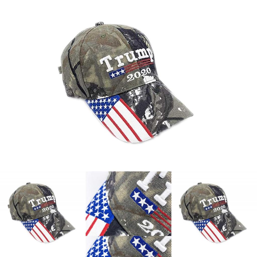 Camo Trump 2020 Hat Keep America Great Baseball Hat Embroidered Flag American