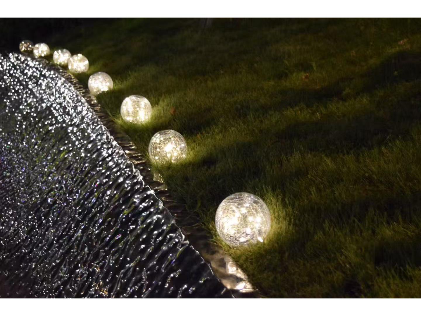 Retro Solar Glass Crackle Lights: Waterproof Outdoor Courtyard Landscape Atmosphere Lighting