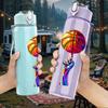 1PC Basketball Player Hand Hoop Print 750ml Color Plastic Sports Water Bottle Leakproof Flip Straw Lid Suitable for Sports Office Home Use